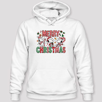 Merry Christmas Plaid Candy Cane Holiday Hoodie