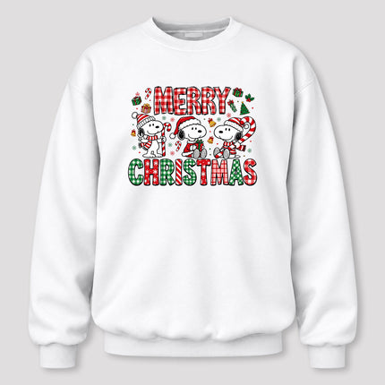 Merry Christmas Plaid Candy Cane Holiday Sweatshirt