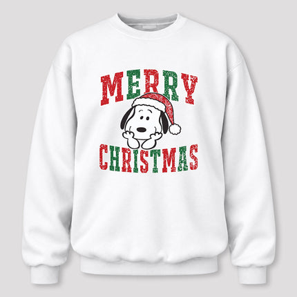 Merry Christmas Vintage Distressed Santa Hat Sweatshirt