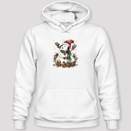 Christmas Snowman Santa Hat Holly Berries Hoodie