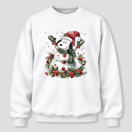 Christmas Snowman Santa Hat Holly Berries Sweatshirt
