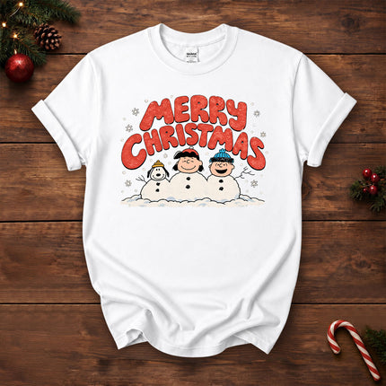 Merry Christmas Retro Snowy Winter Graphic T-Shirt