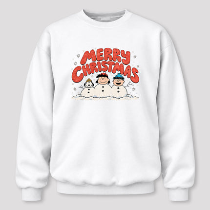 Merry Christmas Retro Snowmen Winter Graphic Sweatshirt
