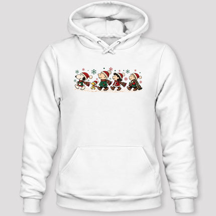 Christmas Winter Walk Plaid Scarves Snowflakes Hoodie