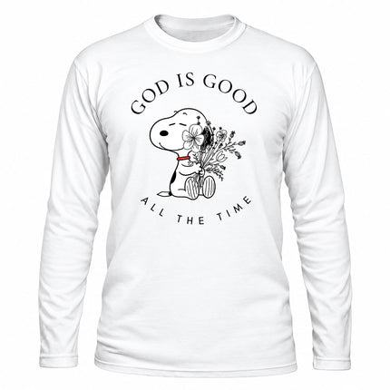 God Is Good All The Time Floral Christian Christmas Gift Long Sleeve T-Shirt