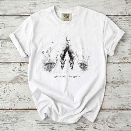 Comfort Colors Witch Girls Will Be Girls Halloween T-Shirt