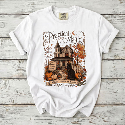 Comfort Colors Witch House Black Cat Halloween T-Shirt