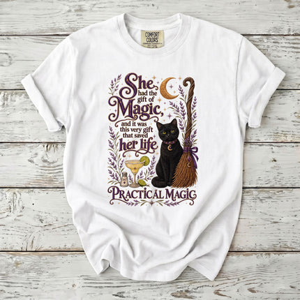 Comfort Colors Witchy Black Cat Magic Halloween T-Shirt