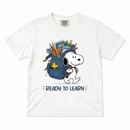 Comfort Colors Back To School Ready To Learn Backpack Kid T-Shirt