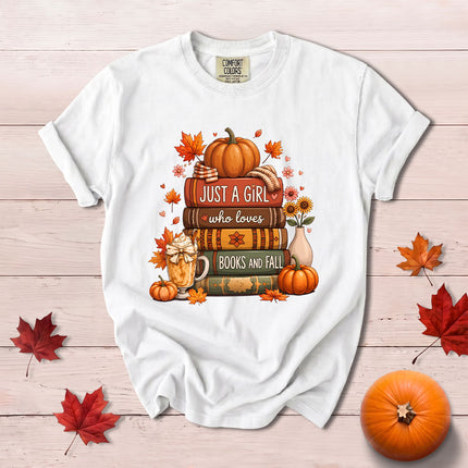 Comfort Colors Fall Autumn Book Lover Pumpkin Cozy Reading T-Shirt