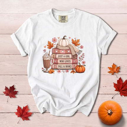 Comfort Colors Fall Autumn Book Lover Pumpkin Cozy Reading T-Shirt