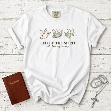 Comfort Colors Led by the Spirit Still Checking the Map Funny Christian T-Shirt