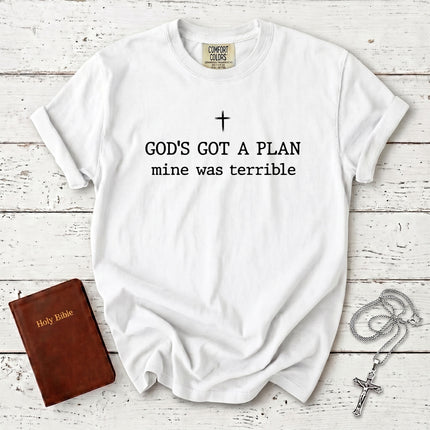 Comfort Colors Funny Christian Gods Got a Plan Faith T-Shirt