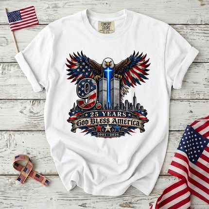 Comfort Colors 25th Anniversary Patriot Day 911 God Bless America T-Shirt
