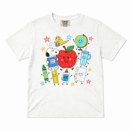 Comfort Colors Back To School Happy Apple School Supplies Kid T-Shirt