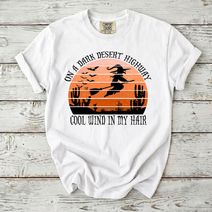 Comfort Colors Desert Witch Halloween Sunset Graphic T-Shirt
