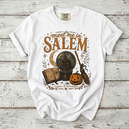 Comfort Colors Salem Witch Meet Me in Salem Halloween T-Shirt