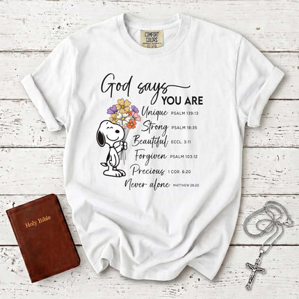Comfort Colors God Says You Are Bible Verses T-Shirt