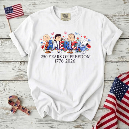 Comfort Colors America 250 Years Of Freedom Floral Friends T-Shirt