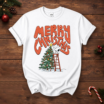 Merry Christmas Tree Decorating Retro Holiday T-Shirt