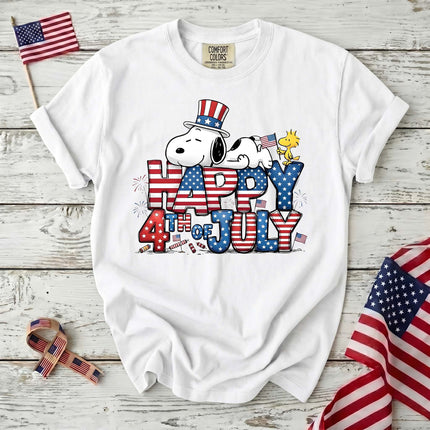 Comfort Colors Happy 4th Of July Sleepy Patriotic Dog T-Shirt