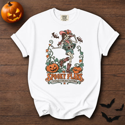 Comfort Colors Halloween Cowgirl Skeleton Pumpkin Graphic T-Shirt