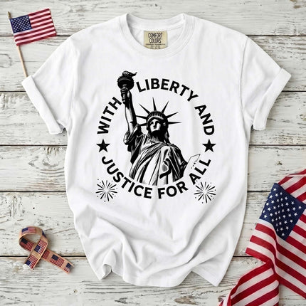 Comfort Colors Liberty and Justice for All Patriotic America T-Shirt