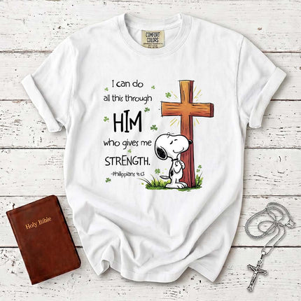 Comfort Colors Philippians 4 13 Strength Through Christ Christian T-Shirt