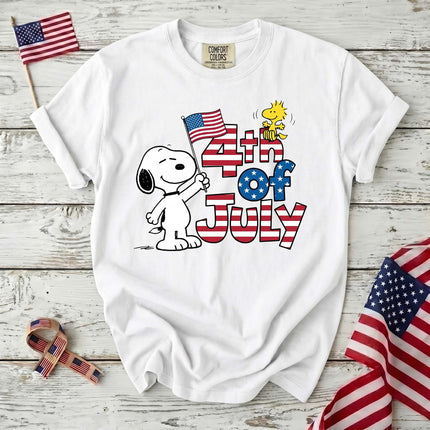 Comfort Colors 4th Of July American Flag Dog T-Shirt