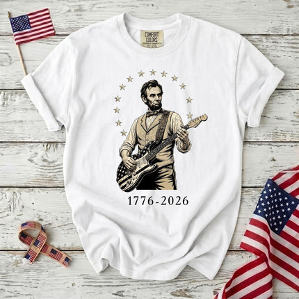 Comfort Colors 1776 2026 250th Anniversary USA Star Arch Lincoln Guitar T-Shirt