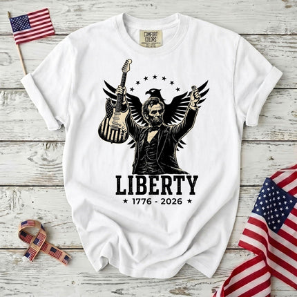Comfort Colors Liberty 250th Anniversary USA Rockstar Lincoln Eagle T-Shirt