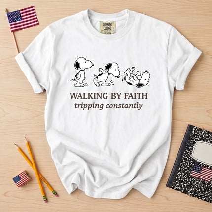 Comfort Colors Walking By Faith Tripping Constantly T-Shirt