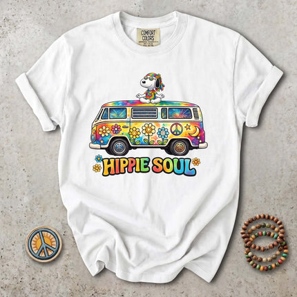 Comfort Colors Hippie Soul Tie Dye Van Peace Flower T-Shirt