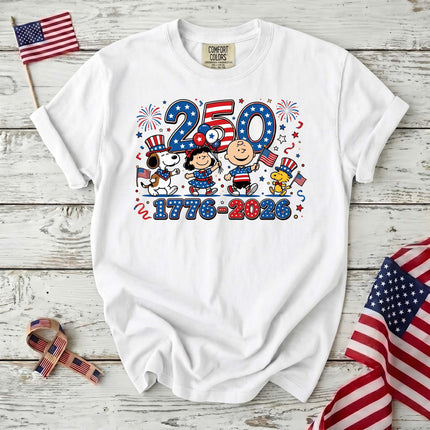 Comfort Colors 250 Years 1776-2026 Patriotic Fireworks Friends T-Shirt