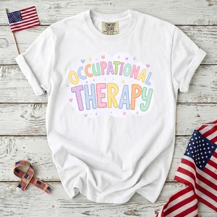 Comfort Colors Occupational Therapy Pastel Retro Therapist Gift T-Shirt