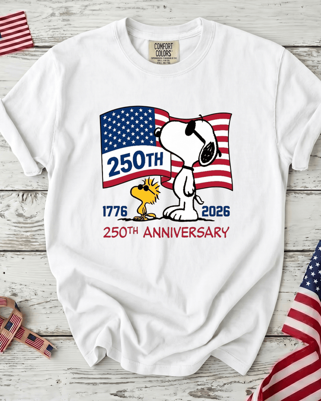 WHITE_a896c00e-fe52-4b1f-8ef3-5626ff29ef4d - AuraNations - Comfort Colors America 250 Anniversary T-Shirt - White / S - 250TH ANNIVERSARY, ALL, COMFORT COLORS, NO CUSTOM, PRODUCTS, SNPY, TSHIRT