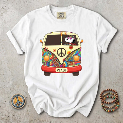 Comfort Colors Peace Love Hippie Van Retro Groovy T-Shirt