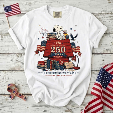 Comfort Colors Celebrating 250 Years Of Freedom Reading Dog T-Shirt