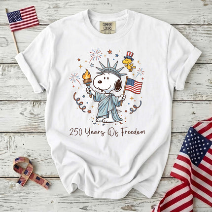 Comfort Colors 250 Years Of Freedom Liberty Patriotic Dog T-Shirt