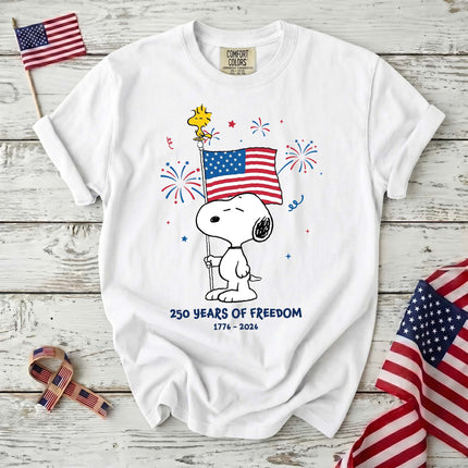 Comfort Colors 250 Years Of Freedom Fireworks Patriotic Dog T-Shirt
