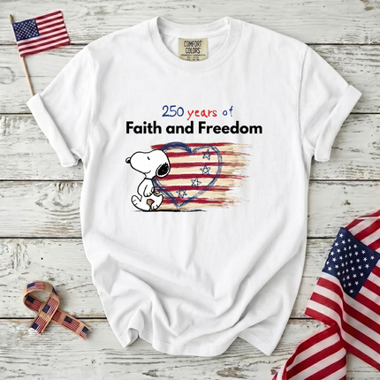 Comfort Colors 250 Years Faith Freedom America 250 T-Shirt