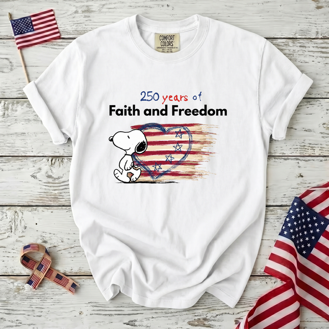 Comfort Colors 250 Years Faith Freedom America 250 T-Shirt