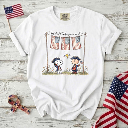 Comfort Colors God Shed His Grace On Thee Patriotic Colonial Friends T-Shirt