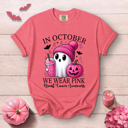 Comfort Colors Breast Cancer Awareness Pink Pumpkin October T-Shirt