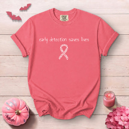 Comfort Colors Early Detection Saves Lives Breast Cancer Awareness T-Shirt