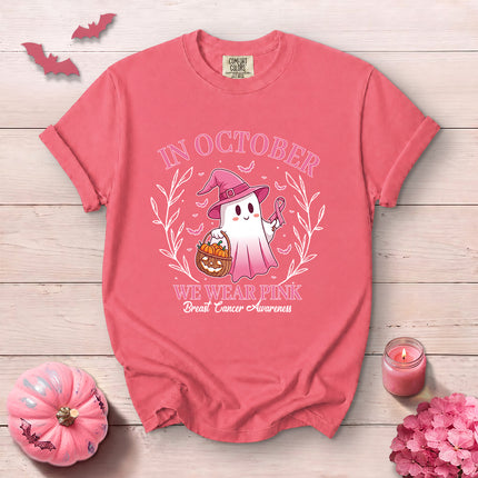 Comfort Colors Breast Cancer Awareness Halloween Pink October T-Shirt