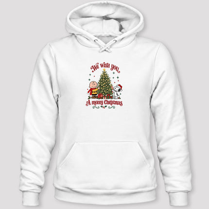 We Wish You a Merry Christmas Festive Tree Graphic Hoodie