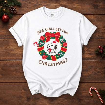 Christmas Wreath Are You All Set for Christmas T-Shirt