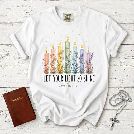 Comfort Colors Let Your Light So Shine Matthew 5:16 Christian Bible Verse T-Shirt