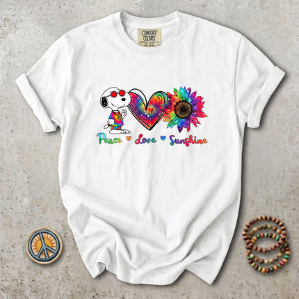 Comfort Colors Peace Love Sunshine Tie Dye Sunflower T-Shirt